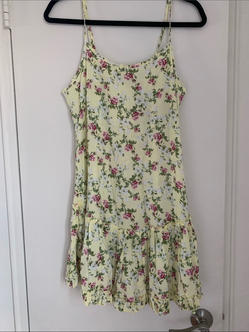 Birch &Stone Yellow Floral Mini Dress with Ruffle Hem
